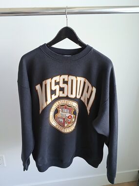 VTG 90s University of Missouri Crewneck Sweatshirt XL Made In USA Mizzou NCAA